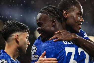 Chelsea 'li Tyrique George, 22 Ekim 2025' te Stamford Bridge, Londra, İngiltere 'de oynanan 8 Chelsea-Ajax maçında 5-1 kazanma hedefini kutluyor. 