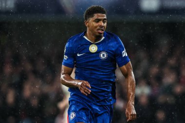 Chelsea 'den Wesley Fofana UEFA Şampiyonlar Ligi Maçı' nda Chelsea 'den Ajax' a karşı Stamford Köprüsü, Londra, Birleşik Krallık, 22 Ekim 2025 