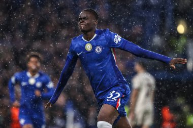 Chelsea 'li Tyrique George, 22 Ekim 2025' te Stamford Bridge, Londra, İngiltere 'de oynanan 8 Chelsea-Ajax maçında 5-1 kazanma hedefini kutluyor. 