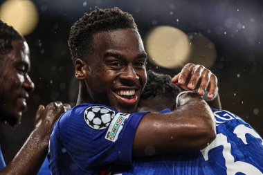 Chelsea 'li Tyrique George, 22 Ekim 2025' te Stamford Bridge, Londra, İngiltere 'de oynanan 8 Chelsea-Ajax maçında 5-1 kazanma hedefini kutluyor. 