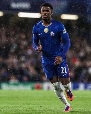 Chelsea 'den Jorrel Hato, UEFA Şampiyonlar Ligi Maçı' nda Chelsea 'den Ajax' a karşı Stamford Köprüsü, Londra, Birleşik Krallık, 22 Ekim 2025 