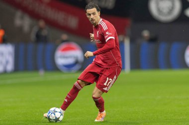 Liverpool 'dan Curtis Jones UEFA Şampiyonlar Ligi maçında 8 Eintracht Frankfurt maçında Liverpool' a karşı 22 Ekim 2025 Deutsche Bank Park, Frankfurt, Almanya 