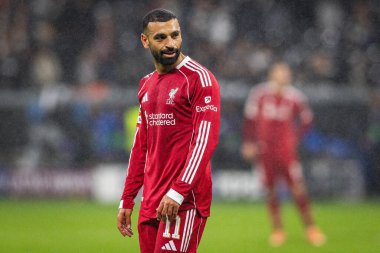 Liverpool 'dan Muhammed Salah UEFA Şampiyonlar Ligi karşılaşmasında 8 Eintracht Frankfurt' un Liverpool 'a karşı 22 Ekim 2025 Deutsche Bank Park, Frankfurt, Almanya 