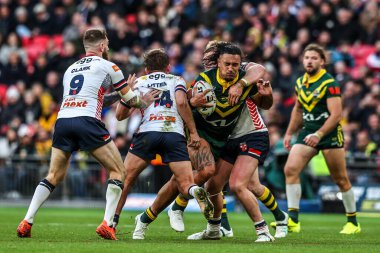 Avustralyalı Tino Faasuamaleaui, The Ashes Serisi 2025 İngiltere - Avustralya maçı sırasında Wembley Stadyumu, Londra, Birleşik Krallık, 25 Ekim 2025