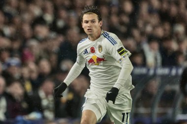 Leeds United 'dan Brenden Aaronson Premier Lig karşılaşmasında Leeds United ile West Ham United, Elland Road, Leeds, Birleşik Krallık' ta, 24 Ekim 2025 