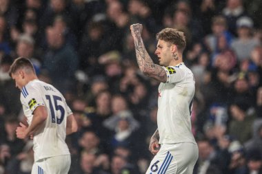 Leeds United takımından Joe Rodon, 24 Ekim 2025 'te İngiltere' nin Leeds şehrinde oynanan Premier League maçında West Ham United 'a karşı 2-0' lık galibiyet golünü kutluyor. 
