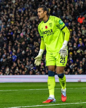 West Ham United kalecisi Alphonse Areola Premier League maçında Leeds United ile West Ham United arasındaki Elland Road, Leeds, İngiltere, 24 Ekim 2025 