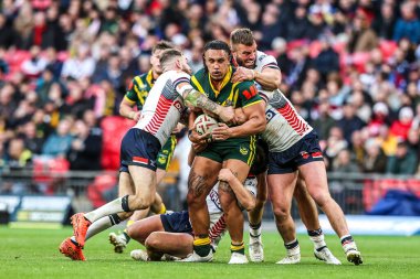 Avustralyalı Tino Faasuamaleaui, The Ashes Serisi 2025 İngiltere - Avustralya maçı sırasında Wembley Stadyumu, Londra, Birleşik Krallık, 25 Ekim 2025