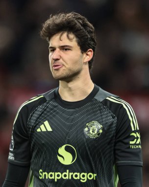 Manchester United kalecisi Senne Lammens Premier League maçında Manchester United ve Hove Albion 'a karşı Old Trafford, Manchester, İngiltere, 25 Ekim 2025