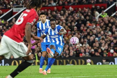 Brighton & Hove Albion takımından Danny Welbeck, Manchester United 'ın Brighton ve Hove Albion' a karşı oynadığı Premier Lig maçında 25 Ekim 2025 'de Old Trafford, Manchester, İngiltere' de 3-1 berabere kaldı.