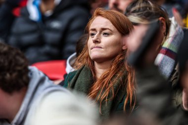 Taraftarlar The Ashes Serisi 2025 'te Wembley Stadyumu' nda İngiltere 'ye karşı Avustralya maçına bakıyorlar.