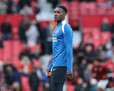 Brighton & Hove Albion 'dan Danny Welbeck Premier Lig karşılaşmasında Manchester United ve Hove Albion' a karşı Old Trafford, Manchester, Birleşik Krallık 'ta 25 Ekim 2025' de oynanan maç öncesi ısınma maçında