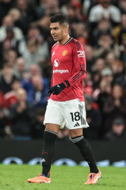Manchester United ile Brighton ve Hove Albion maçlarında Manchester United takımının Casemiro 'su Old Trafford, Manchester, Birleşik Krallık' ta 25 Ekim 2025