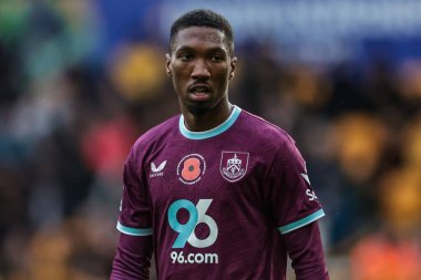 Burnley 'li Jaidon Anthony Premier Lig maçı sırasında Wolverhampton Wanderers, Burnley' e karşı Molineux, Wolverhampton, Birleşik Krallık, 26 Ekim 2025