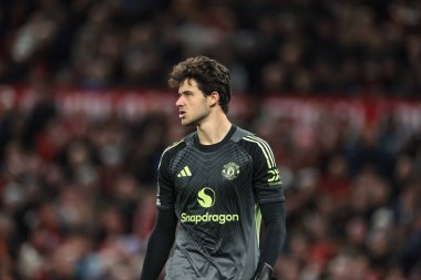 Manchester United kalecisi Senne Lammens Premier League maçında Manchester United ve Hove Albion 'a karşı Old Trafford, Manchester, İngiltere, 25 Ekim 2025