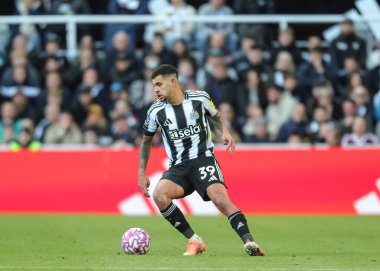 Newcastle United takımından Bruno Guimaraes, 25 Ekim 2025 'te St.James' s Park, Newcastle 'da oynanan Premier League maçı sırasında topa vuruyor. 