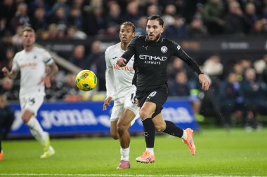 Manchester City 'den Rayan Cherki, 29 Ekim 2025' te Swansea.com Stadyumu 'nda son 16 Swansea City ile Manchester City arasındaki Carabao Kupası' nda top sürüyor. 