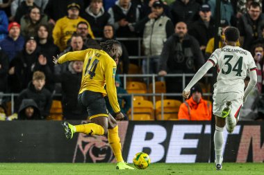 Wolverhampton Wanderers takımından Tolu Arokodare, 29 Ekim 2025 tarihinde Molineux, Wolverhampton, Birleşik Krallık 'ta oynanan Carabao Kupası son 16 Wolverhampton Wanderers - Chelsea maçında 1-3 berabere kaldı. 