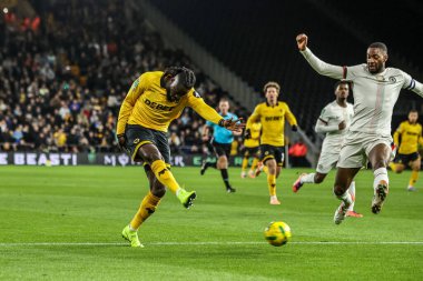 Wolverhampton Wanderers takımından Tolu Arokodare, 29 Ekim 2025 tarihinde Molineux, Wolverhampton, Birleşik Krallık 'ta oynanan Carabao Kupası son 16 Wolverhampton Wanderers - Chelsea maçında gol attı.