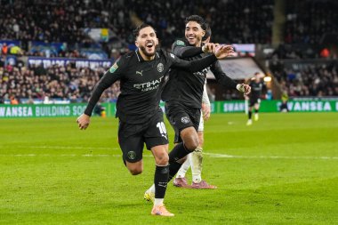 Manchester City 'den Rayan Cherki, 29 Ekim 2025' te Swansea.com Stadyumu 'nda oynanan Carabao Kupası son 16 Swansea City-Manchester City maçında Omar Marmoush ile üçüncü golünü attı. 