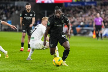 Manchester City 'den Jrmy Doku Carabao Kupası' nda son 16 Swansea City, Manchester City 'ye karşı Swansea.com Stadyumu, Swansea.com, Birleşik Krallık, 29 Ekim 2025