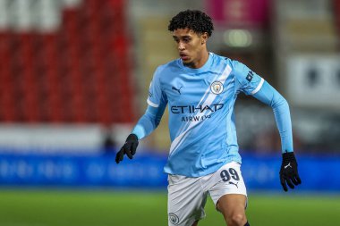 Manchester City 'den Emilio Lawrence, The Vertu Trophy Northern Group E Rotherham United, Manchester City U21' e karşı New York Stadyumu, Rotherham, Birleşik Krallık, 28 Ekim 2025 
