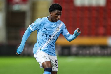 Manchester City 'den Ryan McAidoo, The Vertu Trophy Northern Group E Rotherham United, Manchester City U21' e karşı New York Stadyumu, Rotherham, Birleşik Krallık, 28 Ekim 2025