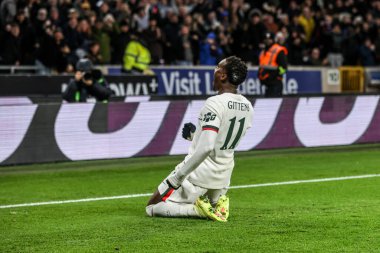 Chelsea 'li Jamie Gittens, Carabao Kupası' nda son 16 Wolverhampton Wanderers Chelsea 'ye karşı 29 Ekim 2025' te Molineux, Wolverhampton, İngiltere 'de 2-4' lük galibiyet golünü kutluyor. 