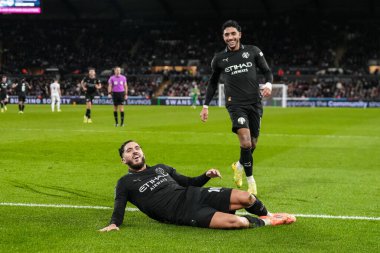 Manchester City 'den Rayan Cherki, 29 Ekim 2025' te Swansea.com Stadyumu 'nda oynanan Carabao Kupası son 16 Swansea City-Manchester City maçında Omar Marmoush ile üçüncü golünü attı.