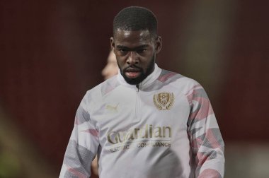 Rotherham United takımından Dru Yearwood, 28 Ekim 2025 'te İngiltere' nin Rotherham Stadyumu 'nda oynanan The Vertu Trophy E Rotherham United-Manchester City U21 maçında ısınma turunda... 