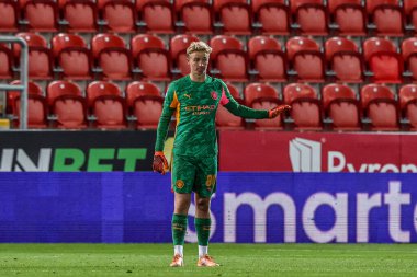 Manchester City kalecisi Spike Britswith the Vertu Trophy Northern Group E Rotherham United, Manchester City U21 'e karşı New York Stadyumu, Rotherham, Birleşik Krallık, 28 Ekim 2025 