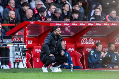 Premier Lig maçında Manchester United 'ın Ruben Amorim teknik direktörü Nottingham Forest Manchester United' a karşı City Ground, Nottingham, 1 Kasım 2025