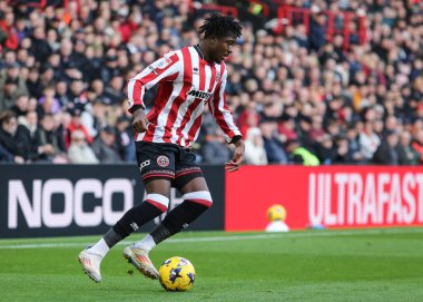 Sheffield United takımından Andre Brooks, 1 Kasım 2025 'te Bramall Lane, Sheffield, İngiltere' de oynanan Sheffield United - Derby County maçında maç yapıyor. 