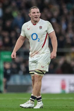 İngiltere 'den Sam Underhill Quilter Nations Serisi 2025 karşılaşmasında İngiltere Avustralya' ya karşı Allianz Stadyumu, Twickenham, İngiltere, 1 Kasım 202