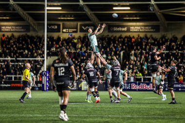 Leicester Tigers 'dan Harry Palmer, 31 Ekim 2025' te Kingston Park, Newcastle, İngiltere 'de oynanan Premiership Rugby Kupası maçı Newcastle Red Bulls - Leicester Tigers maçında yüksek topu kazandı.