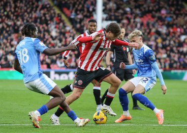 Sheffield United takımından Sydie Peck, 1 Kasım 2025 'te İngiltere' nin Bramall Lane kentinde oynanan Sheffield United - Derby County maçında maç yapıyor. 