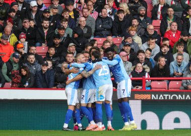 Derby County 'den Carlton Morris, 1 Kasım 2025' te Bramall Lane, Sheffield, İngiltere 'de oynanan ve Sheffield United ile Derby County arasındaki Sky Bet Şampiyonası' nda 0-1 kazanma golünü kutluyor. 