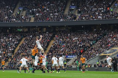 İngiltere 'den Ollie Chessum, 1 Kasım 202' de Twickenham, İngiltere 'deki Allianz Stadyumu' nda oynanan 2025 Quilter Nations Serisi maçında şampiyon oldu.