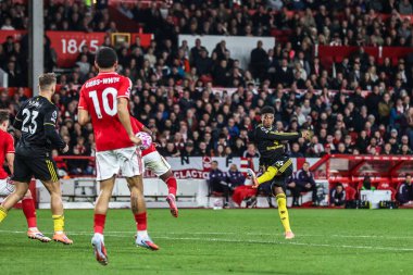 Manchester United takımından Amad Diallo Premier League maçında Nottingham Forest 'a karşı Manchester United City Ground, Nottingham, İngiltere' de 1 Kasım 202 'de 2-2 berabere kaldı.