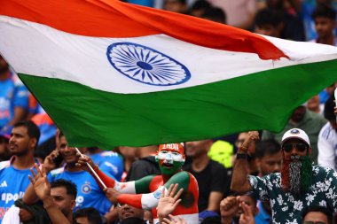 Hint taraftarlar, ICC Kadınlar ODI Dünya Kupası 2025 Dünya Kupası finalinde, Dr. D.Y. 'de Hindistan Kadınlar Güney Afrikalı Kadınlara Karşı' yı alkışlıyorlar. Patil Spor Akademisi, Navi Mumbai, Hindistan, 2 Kasım 202