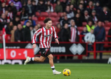 Sheffield United takımından Callum O 'Hare, 1 Kasım 202' de Bramall Lane, Sheffield, İngiltere 'de oynanan Sheffield United - Derby County maçında maç yapıyor.