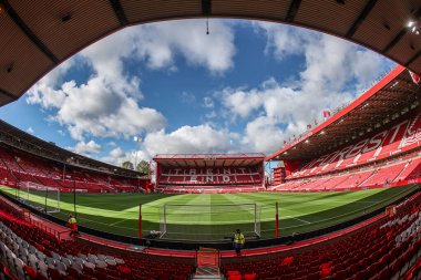 Premier Lig karşılaşması öncesinde Nottingham Forest 'ın Manchester United' a karşı City Ground, Nottingham, İngiltere 'de oynadığı maçın genel görüntüsü.