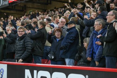 Derby County taraftarları 1 Kasım 2025 'te Sheffield United - Derby County maçında Sheffield Lane, Sheffield, İngiltere  