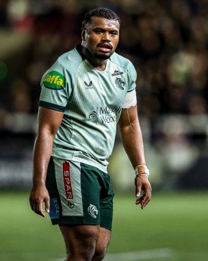 Leicester Tigers 'dan Tarek Haffar Premiership Rugby Kupası' nda Newcastle Red Bulls 'a karşı Kingston Park, Newcastle, İngiltere' de 31 Ekim 202 'de Leicester Tigers maçında