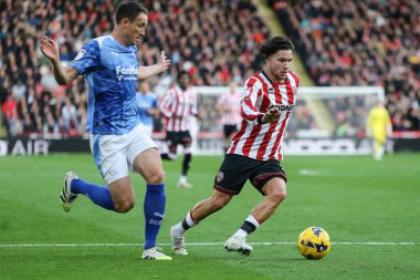 Sheffield United takımından Callum O 'Hare, 1 Kasım 202' de Bramall Lane, Sheffield, İngiltere 'de oynanan Sheffield United - Derby County maçında maç yapıyor.