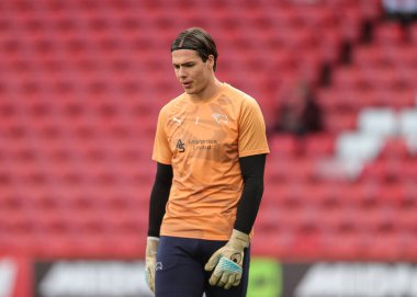 Derby County kalecisi Jacob Widell Zetterstrøm maç öncesi ısınma maçında Sheffield United - Derby County Bramall Lane, Sheffield, İngiltere, 1 Kasım 202