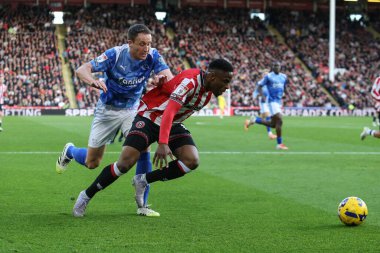 Sheffield United takımından Chiedozie Ogbene 1 Kasım 2025 'te Bramall Lane, Sheffield, İngiltere' deki Sheffield United - Derby County maçında sahaya çıkıyor. 
