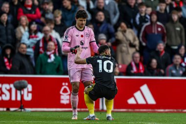 Manchester United kalecisi Senne Lammens Premier League maçında Manchester United 'ın Manchester United' a karşı oynadığı 1 Kasım 2025 'te Manchester City Ground, Nottingham, İngiltere' de Matheus Cunha 'ya sahadan kalkmasında yardımcı oldu. 
