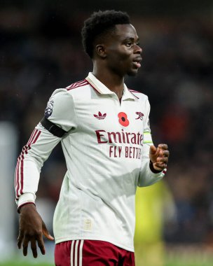 Bukayo Saka Premier Lig karşılaşmasında Burnley ile Arsenal arasında 1 Kasım 2025 'te oynanan Turf Moor, Burnley, İngiltere karşılaşmasında. 