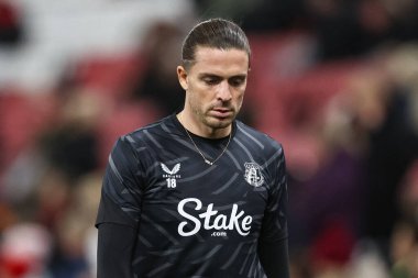 Everton 'dan Jack Grealish Premier League maçında ısınma turunda Sunderland Everton' a karşı Stadyum Of Light, Sunderland, İngiltere, 3 Kasım 202